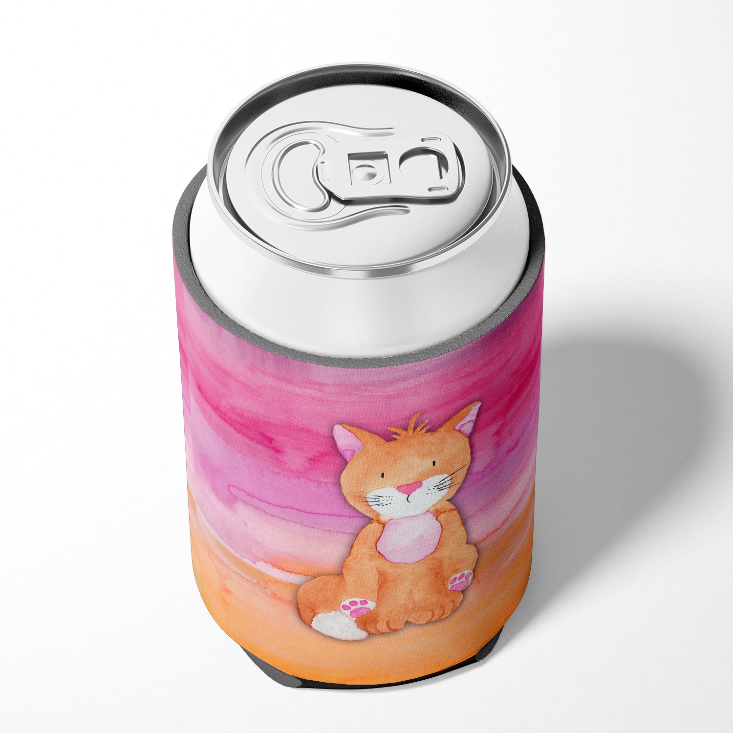 Orange Cat Watercolor Can or Bottle Hugger BB7354CC