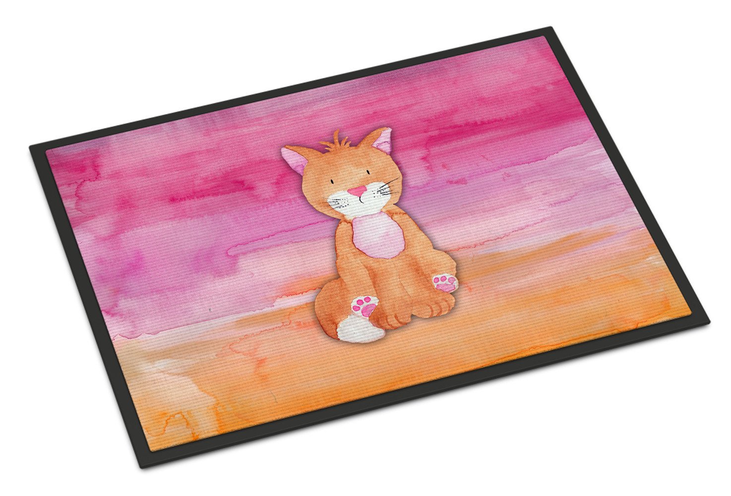 Orange Cat Watercolor Indoor or Outdoor Mat 24x36 BB7354JMAT by Caroline's Treasures