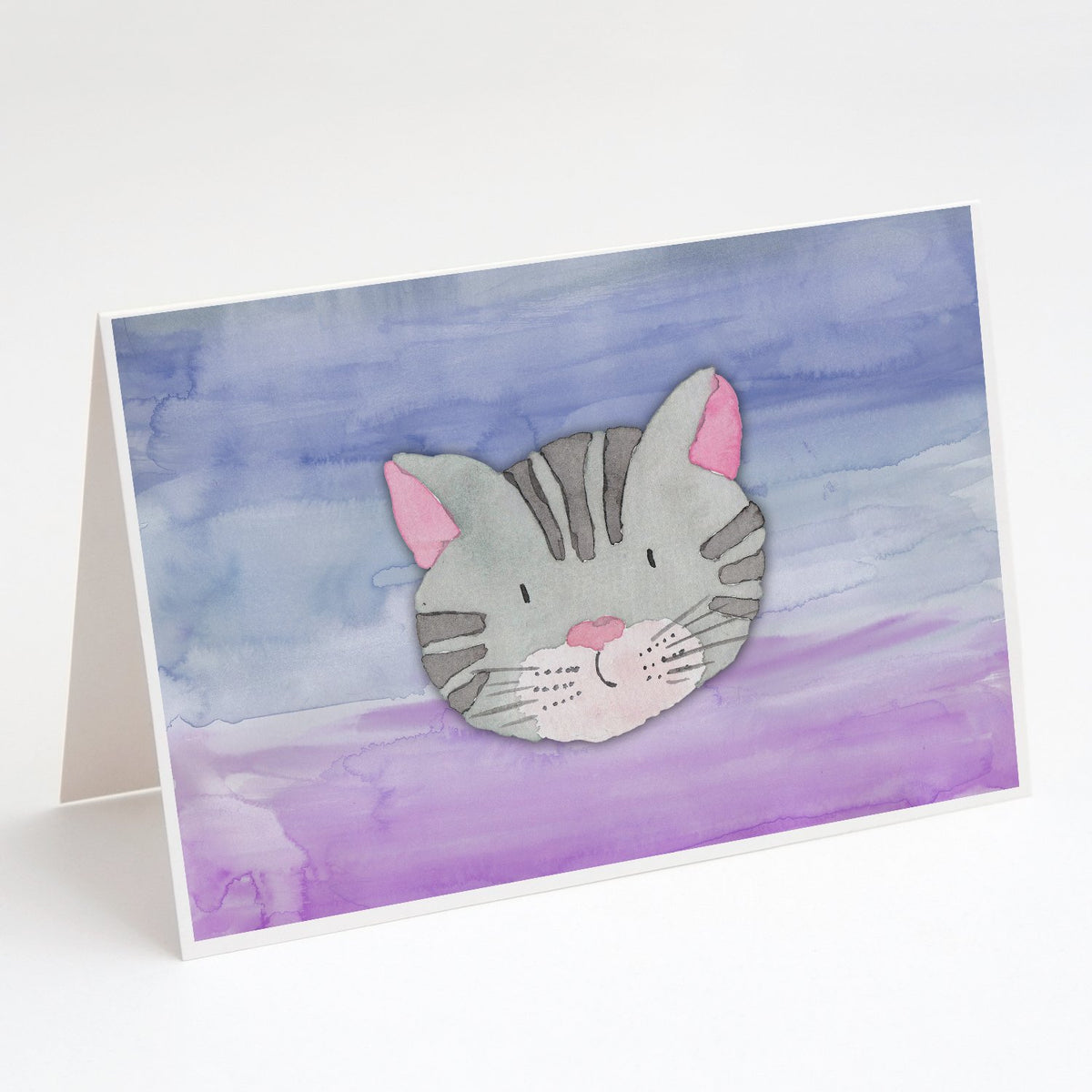 Buy this Cat Face Watercolor Greeting Cards and Envelopes Pack of 8
