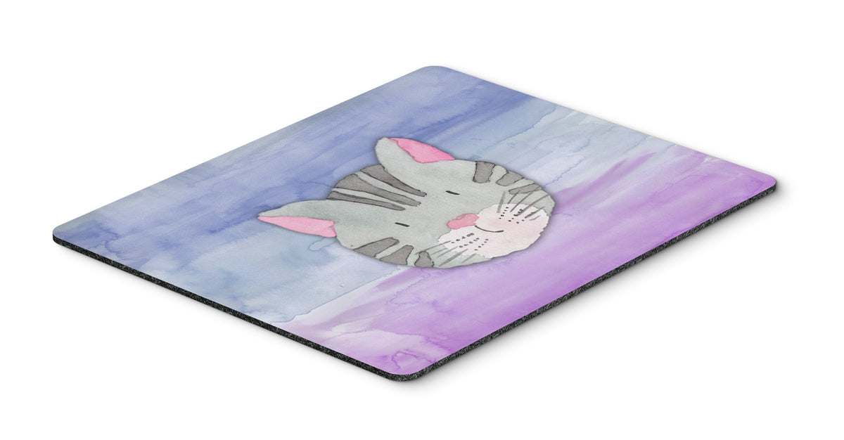 Cat Face Watercolor Mouse Pad, Hot Pad or Trivet BB7355MP by Caroline&#39;s Treasures