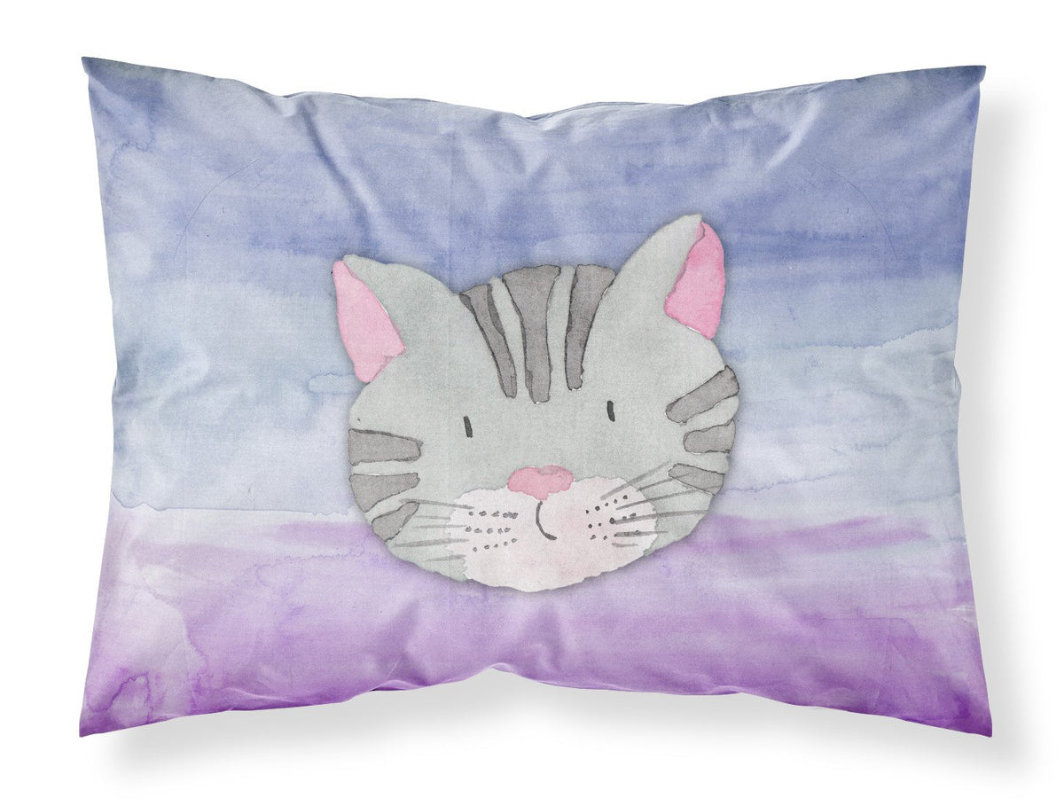 Cat Face Watercolor Fabric Standard Pillowcase BB7355PILLOWCASE by Caroline&#39;s Treasures