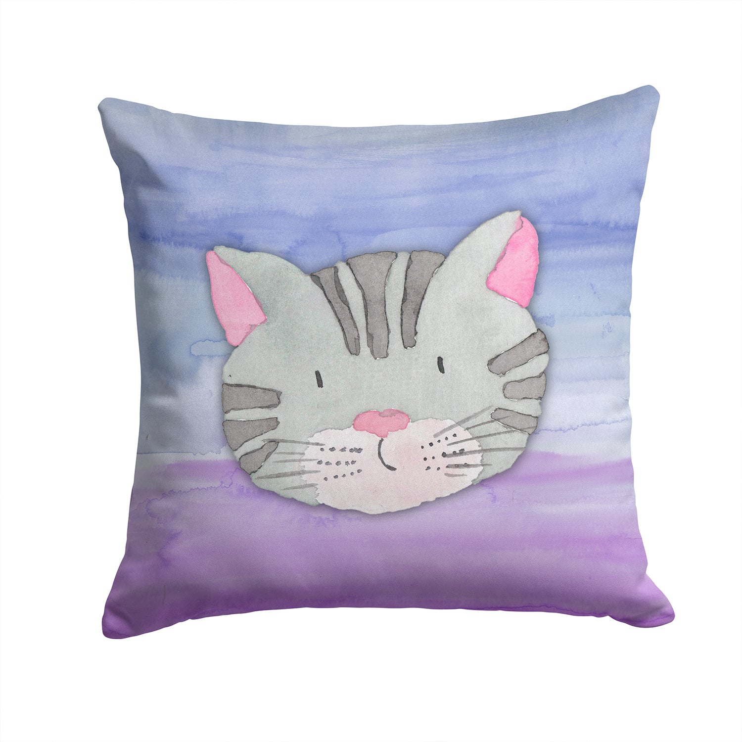 Cat Face Watercolor Fabric Decorative Pillow BB7355PW1414 - the-store.com