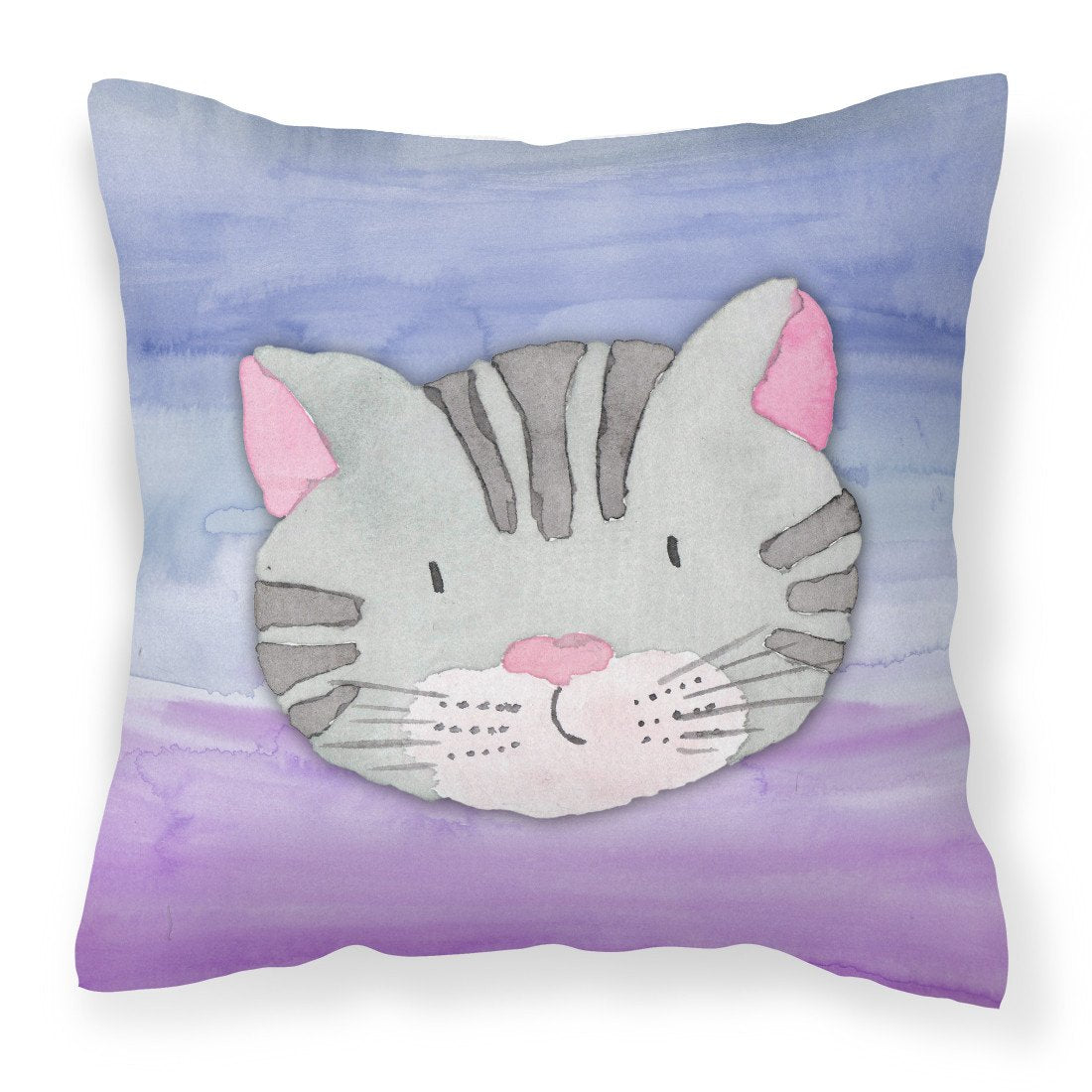Cat Face Watercolor Fabric Decorative Pillow BB7355PW1818 by Caroline's Treasures