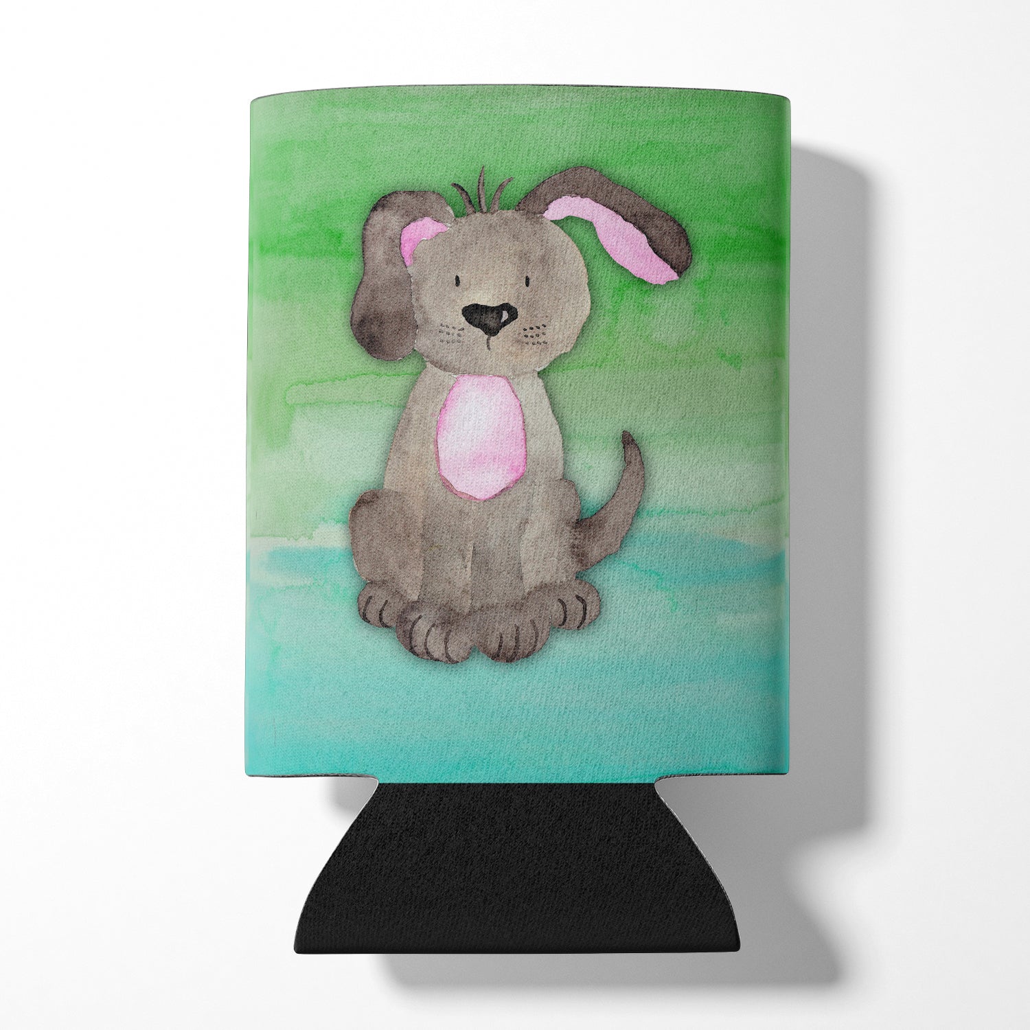 Dog Teal and Green Watercolor Can or Bottle Hugger BB7357CC  the-store.com.