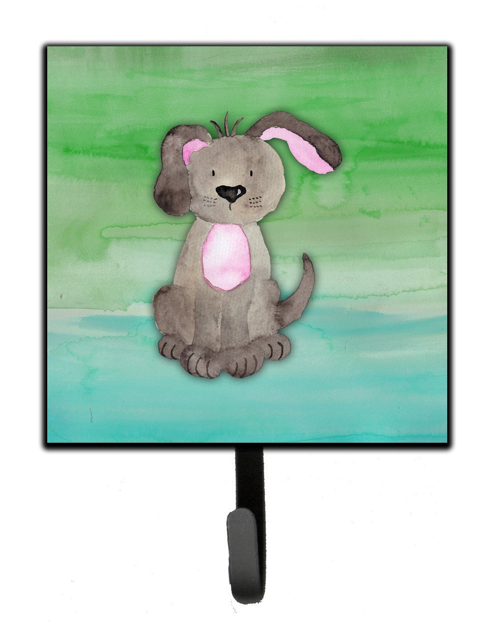 Dog Teal and Green Watercolor Leash or Key Holder BB7357SH4 by Caroline's Treasures