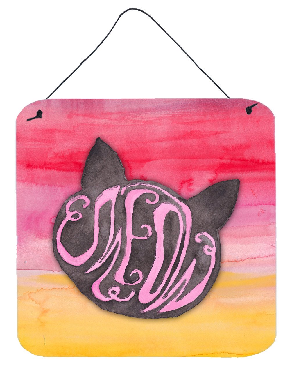 Cat Face Meow Watercolor Wall or Door Hanging Prints BB7358DS66 by Caroline&#39;s Treasures