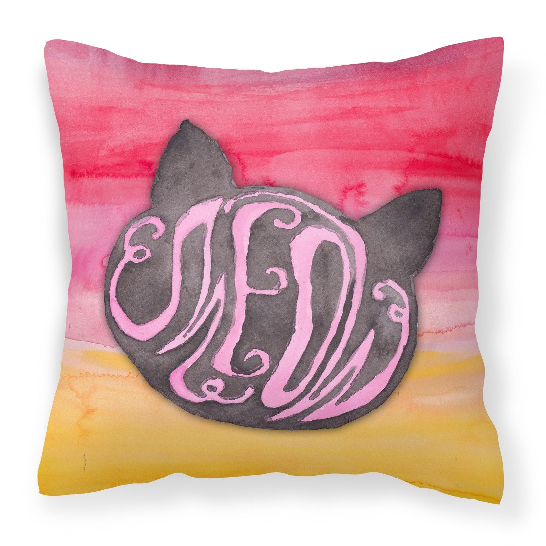 Cat Face Meow Watercolor Fabric Decorative Pillow BB7358PW1818 by Caroline's Treasures