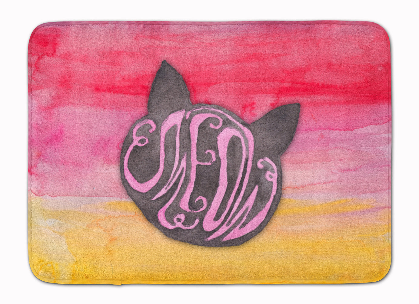 Cat Face Meow Watercolor Machine Washable Memory Foam Mat BB7358RUG - the-store.com
