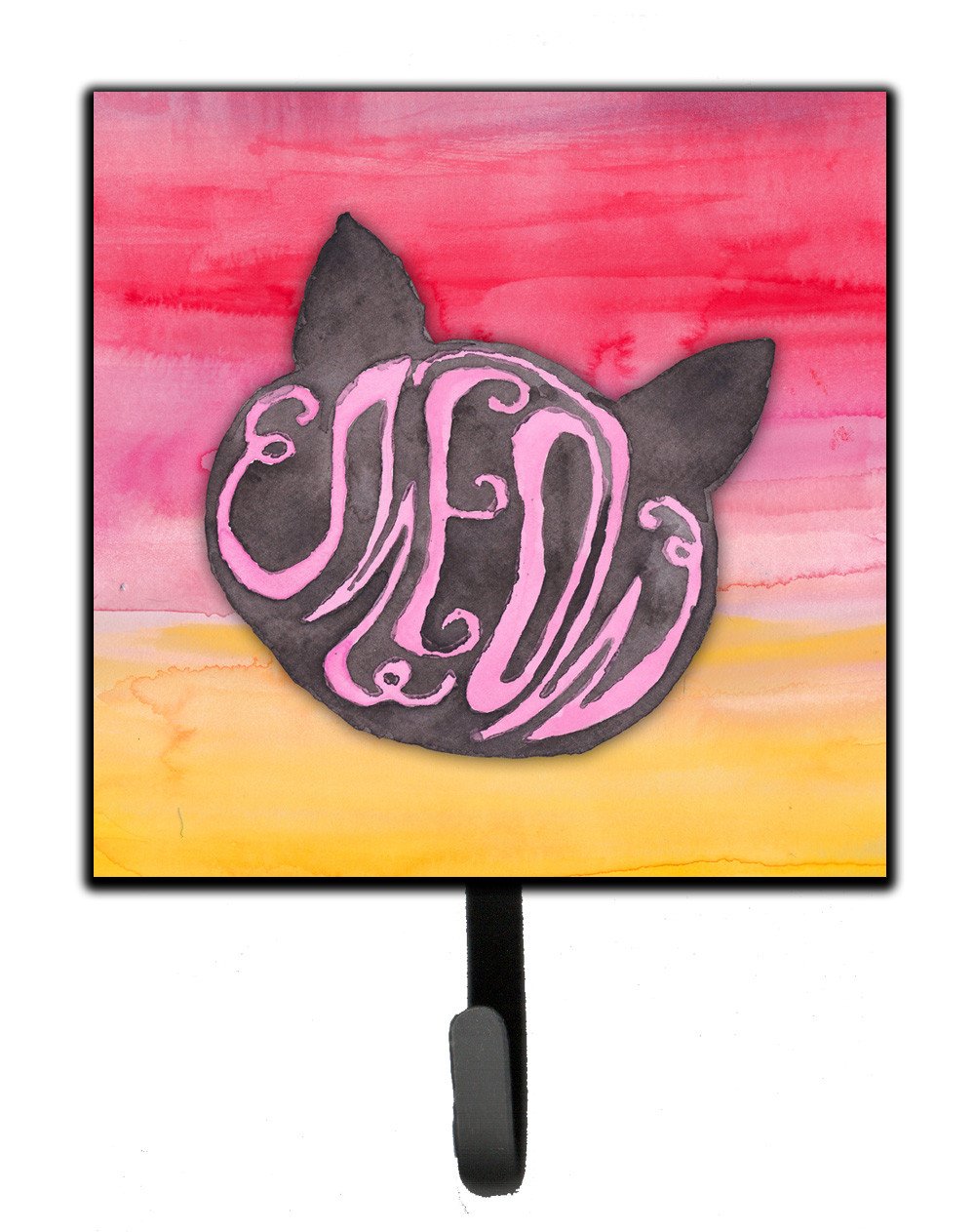 Cat Face Meow Watercolor Leash or Key Holder BB7358SH4 by Caroline&#39;s Treasures