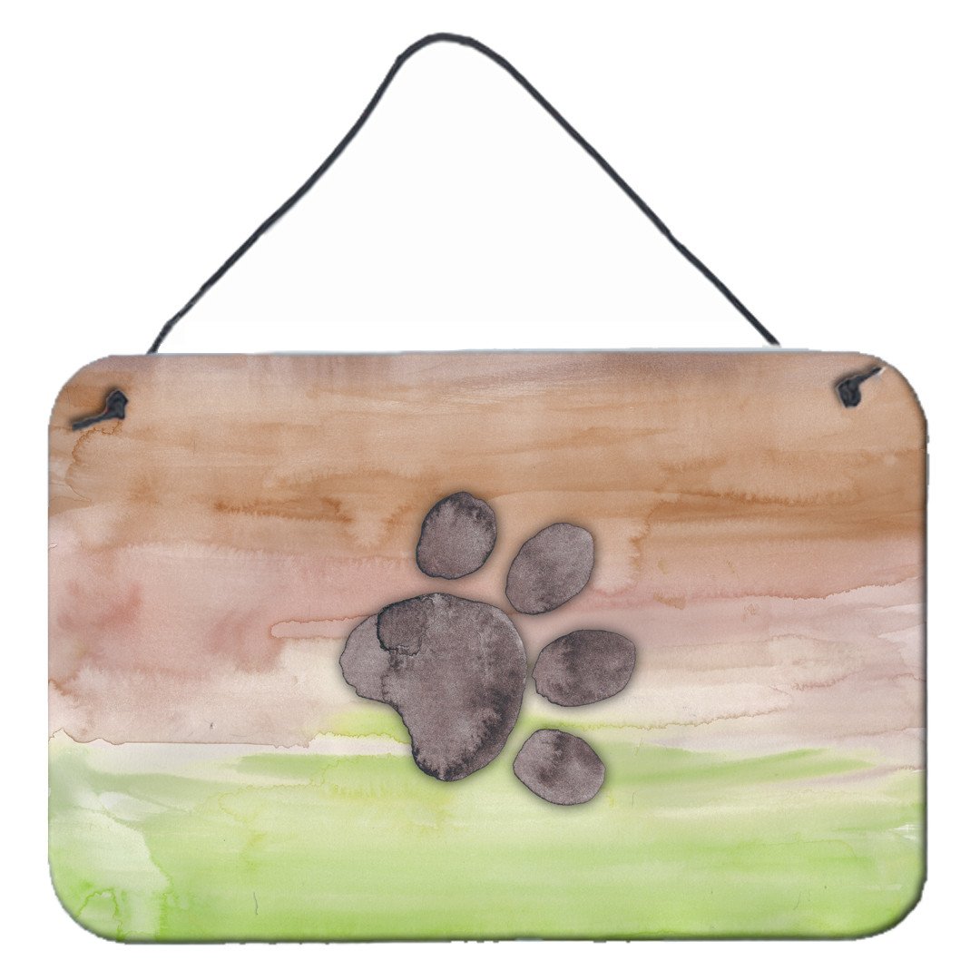 Dog Paw Watercolor Wall or Door Hanging Prints BB7359DS812 by Caroline's Treasures