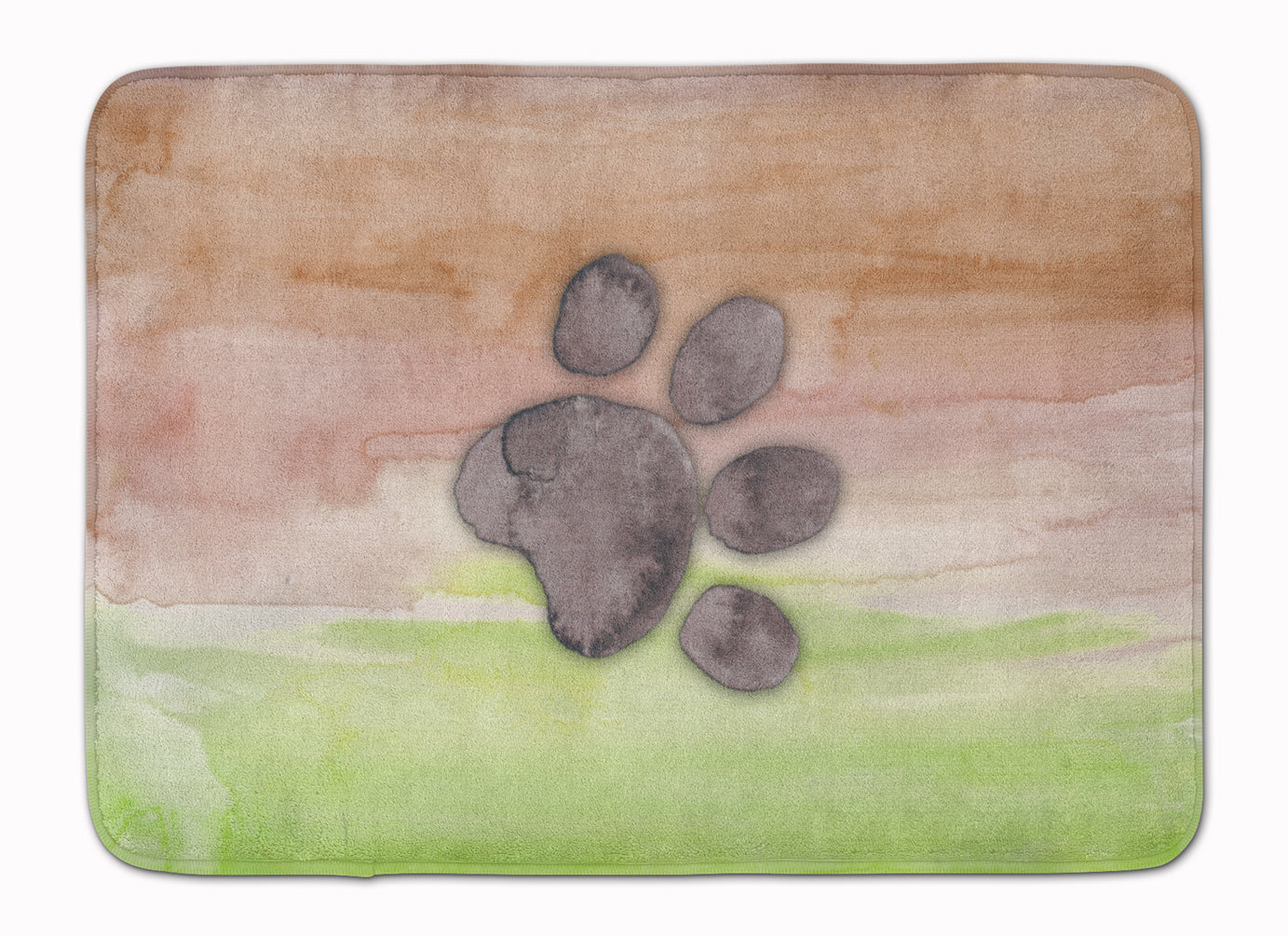 Dog Paw Watercolor Machine Washable Memory Foam Mat BB7359RUG - the-store.com