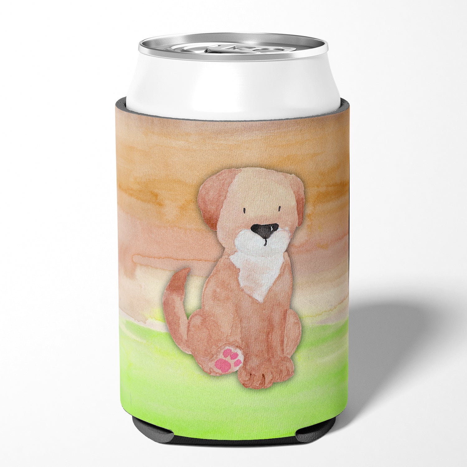 Dog Green and Brown Watercolor Can or Bottle Hugger BB7360CC  the-store.com.