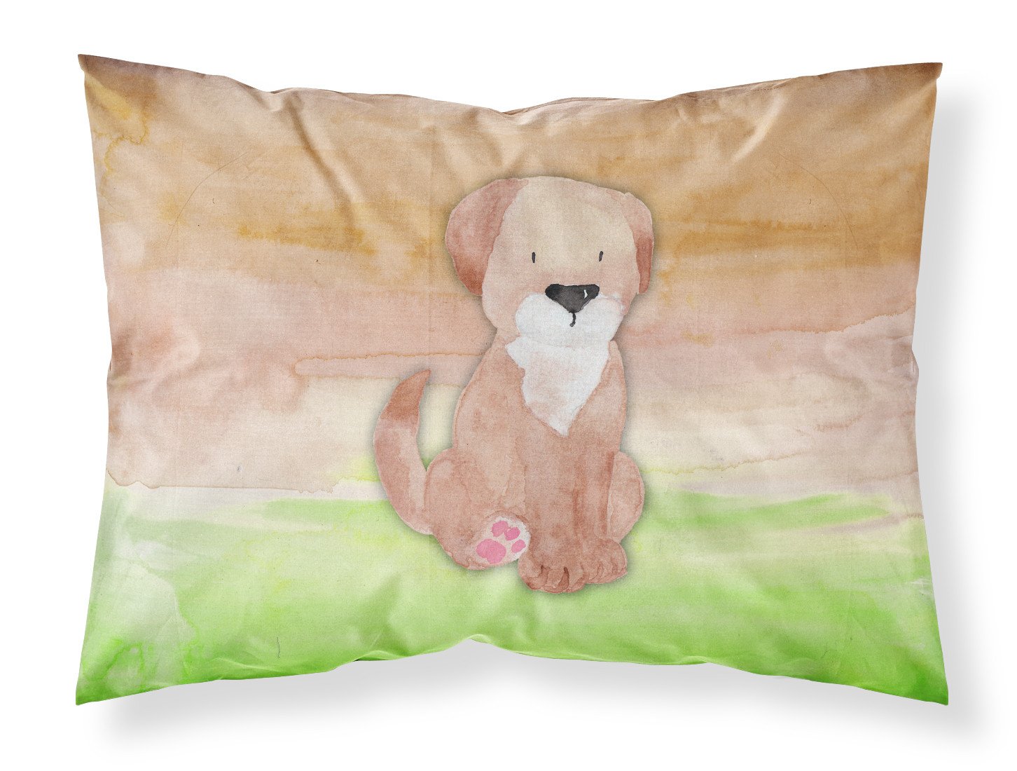 Dog Green and Brown Watercolor Fabric Standard Pillowcase BB7360PILLOWCASE by Caroline's Treasures
