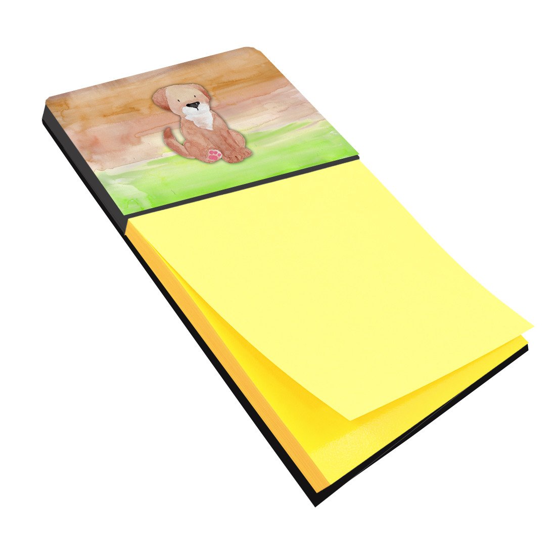 Dog Green and Brown Watercolor Sticky Note Holder BB7360SN by Caroline's Treasures
