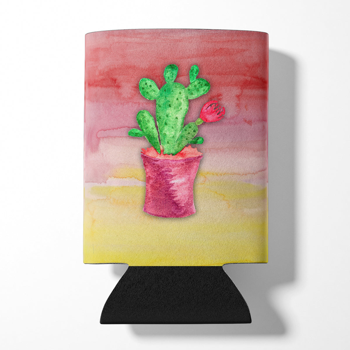 Flowering Cactus Watercolor Can or Bottle Hugger BB7361CC