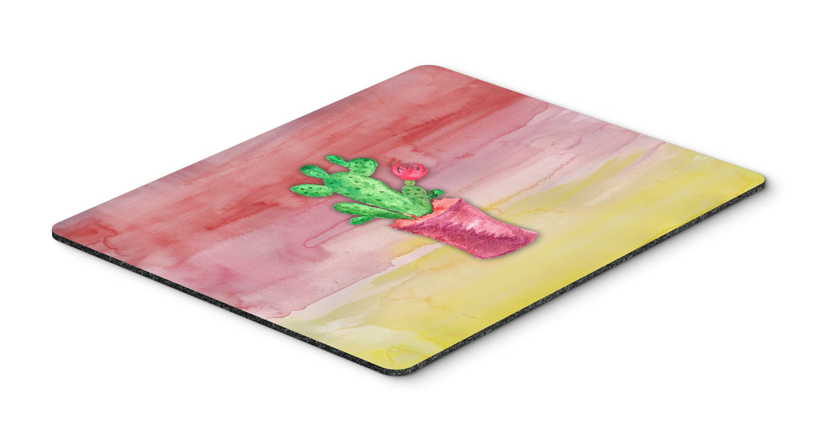 Flowering Cactus Watercolor Mouse Pad, Hot Pad or Trivet BB7361MP by Caroline&#39;s Treasures