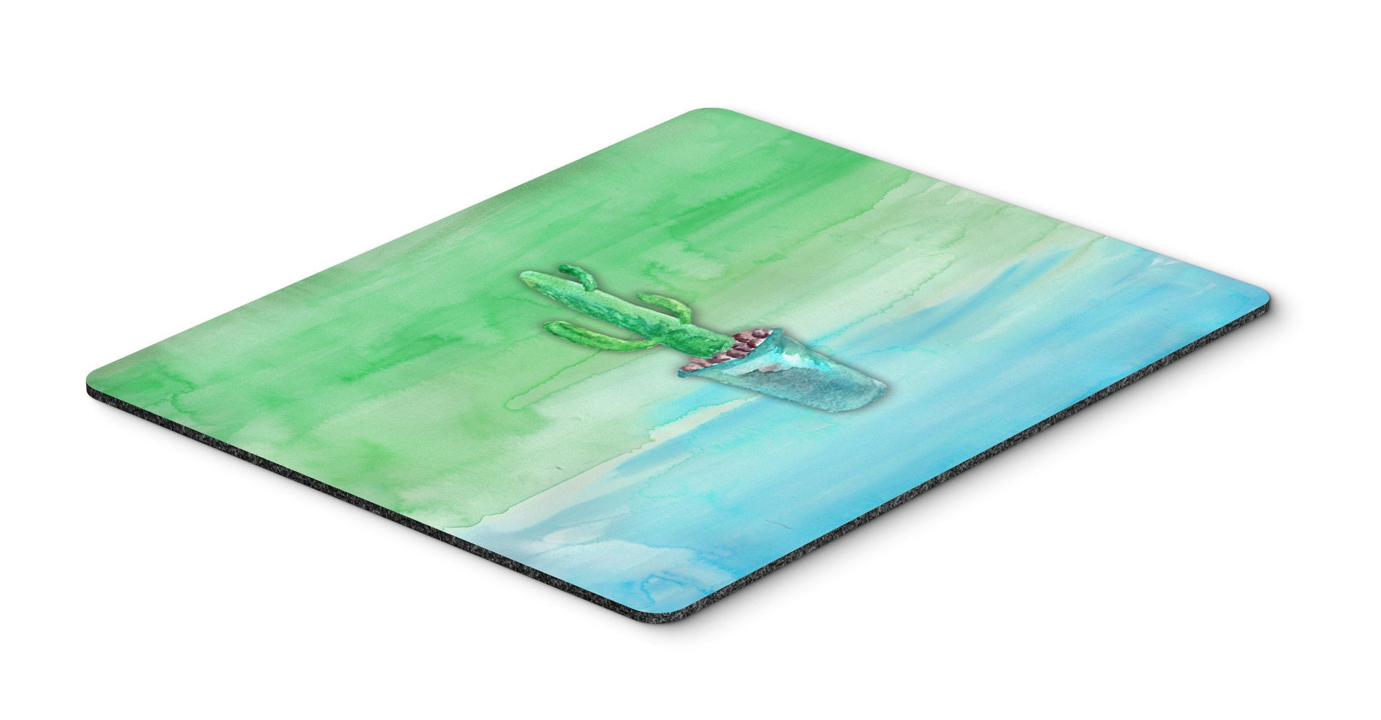 Cactus Teal and Green Watercolor Mouse Pad, Hot Pad or Trivet BB7362MP by Caroline's Treasures