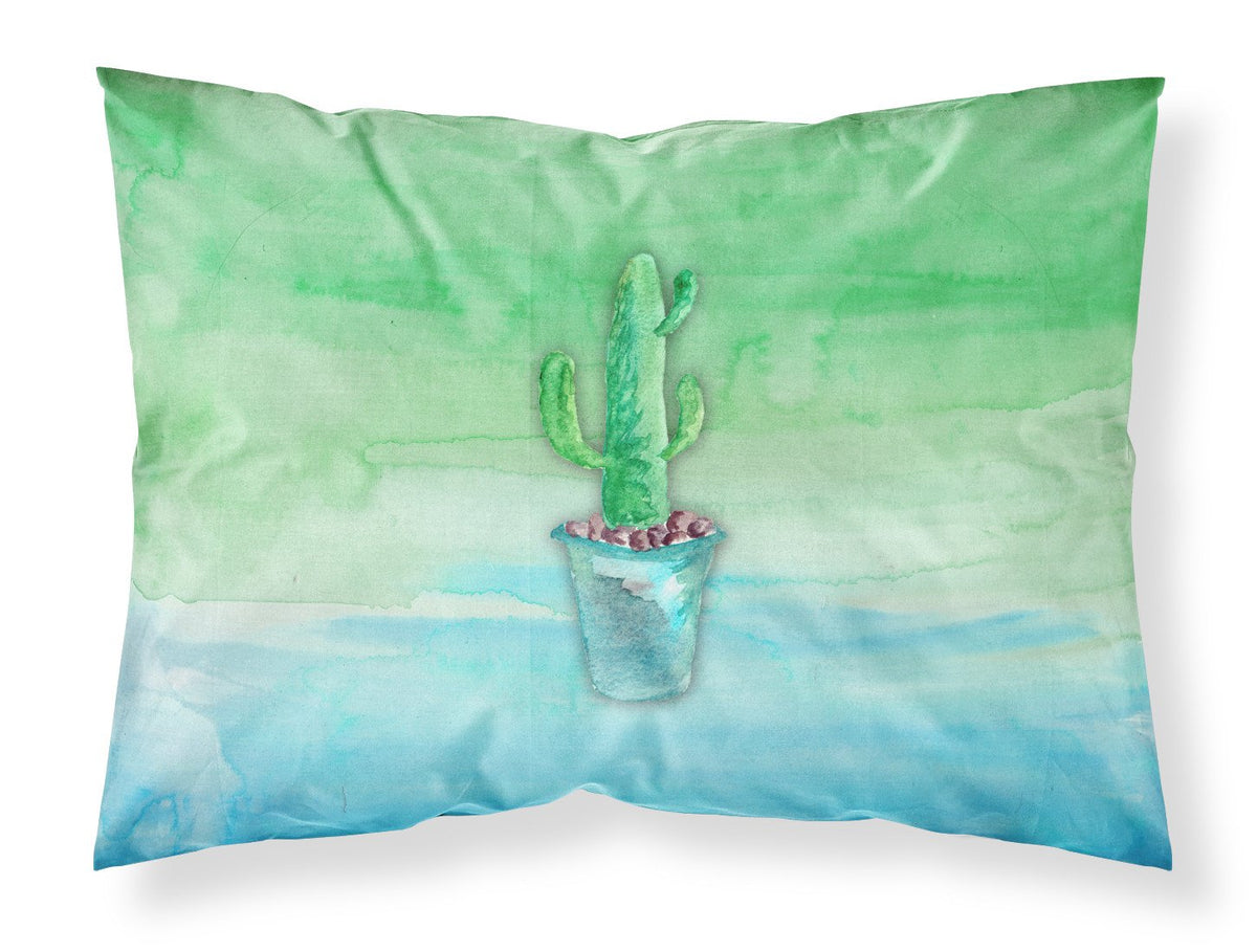 Cactus Teal and Green Watercolor Fabric Standard Pillowcase BB7362PILLOWCASE by Caroline&#39;s Treasures