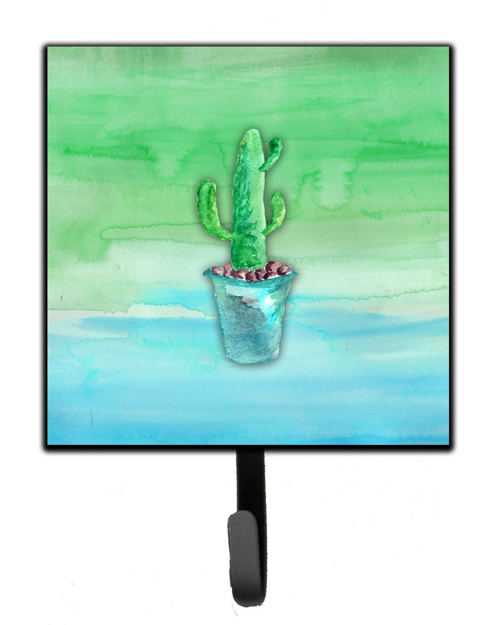 Cactus Teal and Green Watercolor Leash or Key Holder BB7362SH4 by Caroline&#39;s Treasures