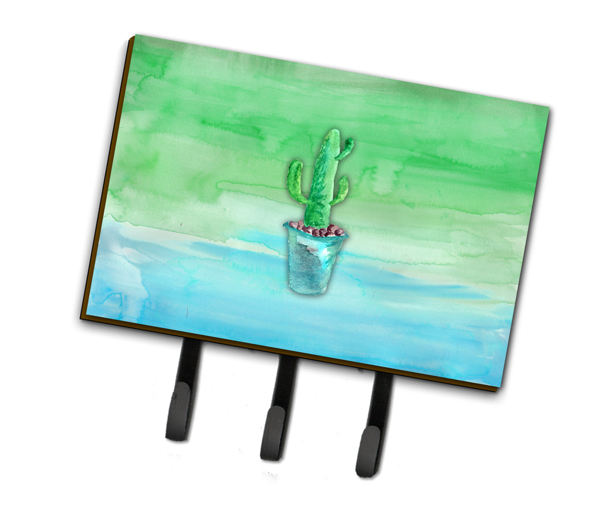 Cactus Teal and Green Watercolor Leash or Key Holder BB7362TH68  the-store.com.