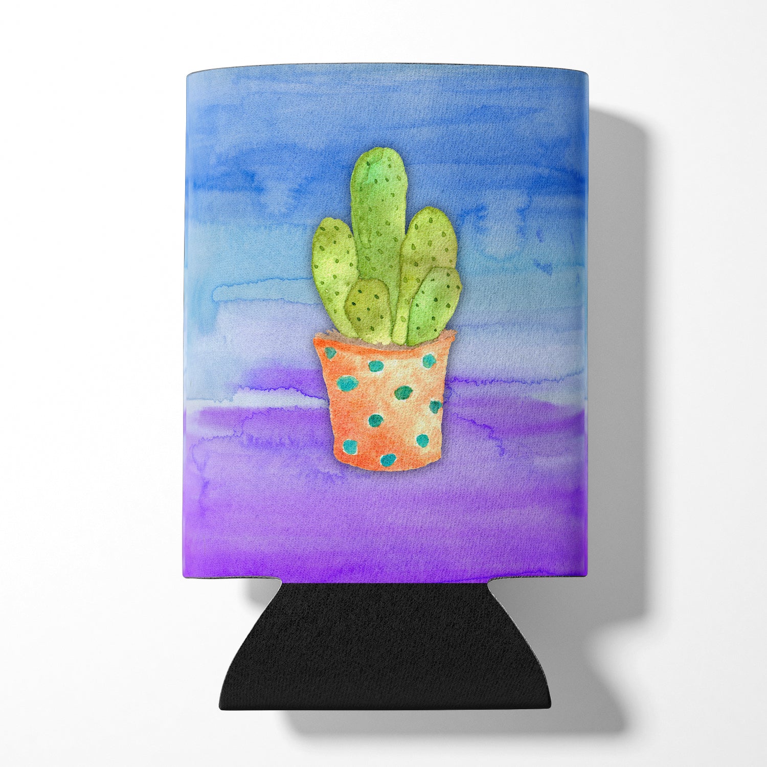 Cactus Blue and Purple Watercolor Can or Bottle Hugger BB7363CC  the-store.com.