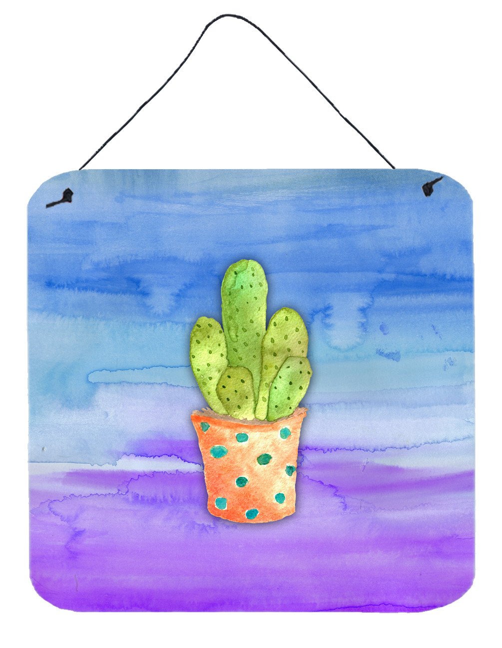 Cactus Blue and Purple Watercolor Wall or Door Hanging Prints BB7363DS66 by Caroline&#39;s Treasures