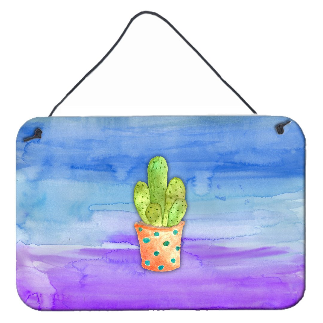Cactus Blue and Purple Watercolor Wall or Door Hanging Prints BB7363DS812 by Caroline's Treasures