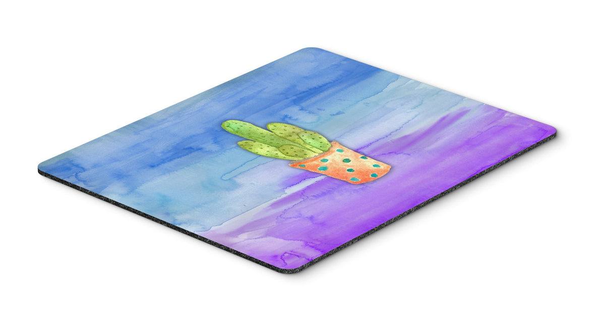 Cactus Blue and Purple Watercolor Mouse Pad, Hot Pad or Trivet BB7363MP by Caroline&#39;s Treasures