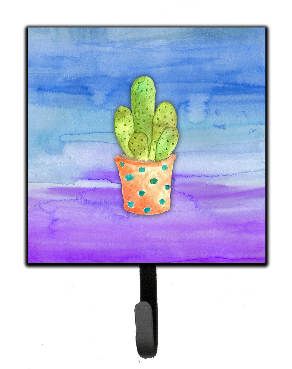 Cactus Blue and Purple Watercolor Leash or Key Holder BB7363SH4 by Caroline&#39;s Treasures