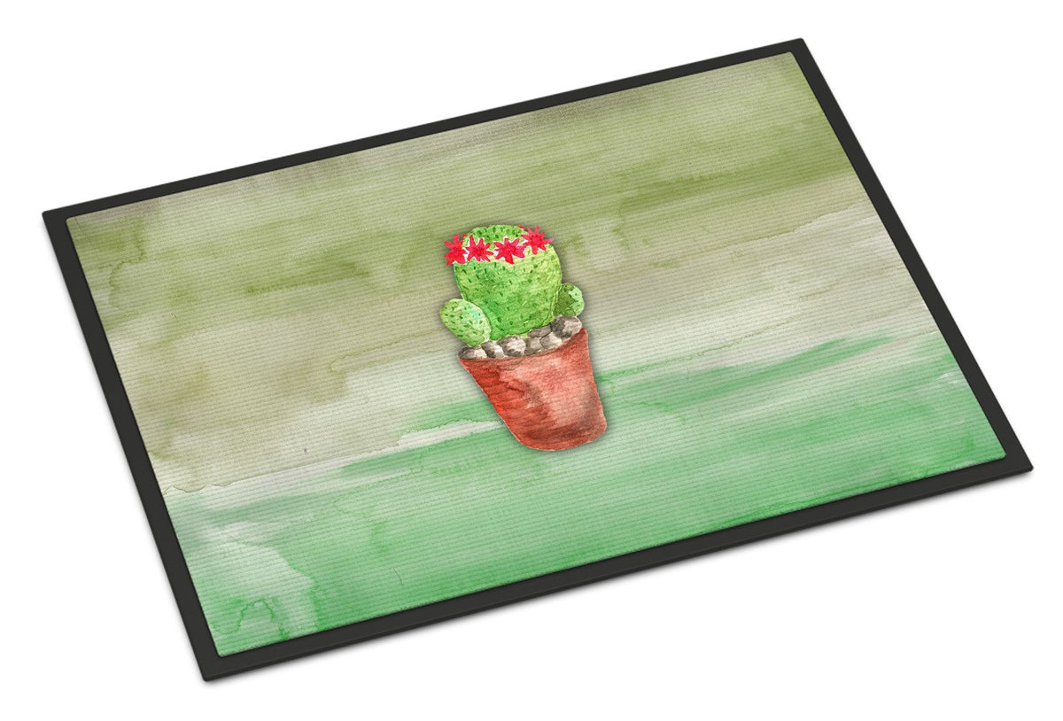 Cactus Green Watercolor Indoor or Outdoor Mat 24x36 BB7364JMAT by Caroline&#39;s Treasures
