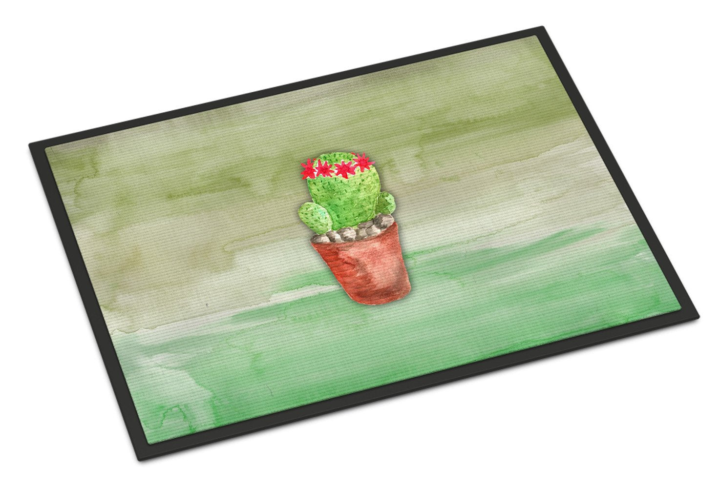 Cactus Green Watercolor Indoor or Outdoor Mat 24x36 BB7364JMAT by Caroline's Treasures