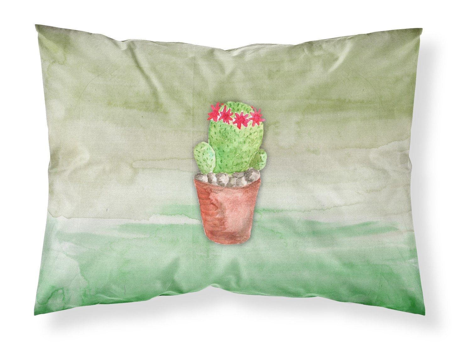Cactus Green Watercolor Fabric Standard Pillowcase BB7364PILLOWCASE by Caroline's Treasures