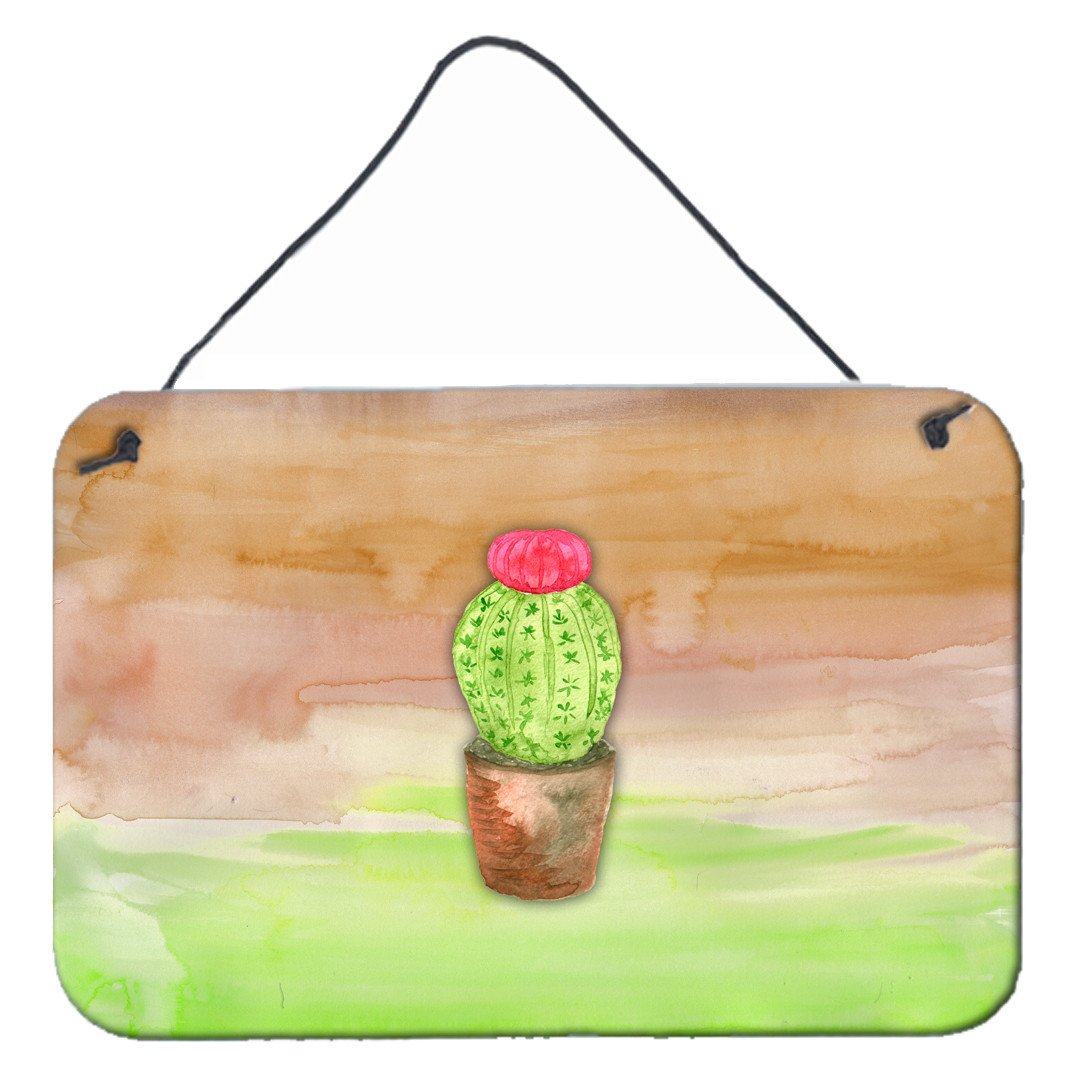 Cactus Green and Brown Watercolor Wall or Door Hanging Prints BB7365DS812 by Caroline's Treasures