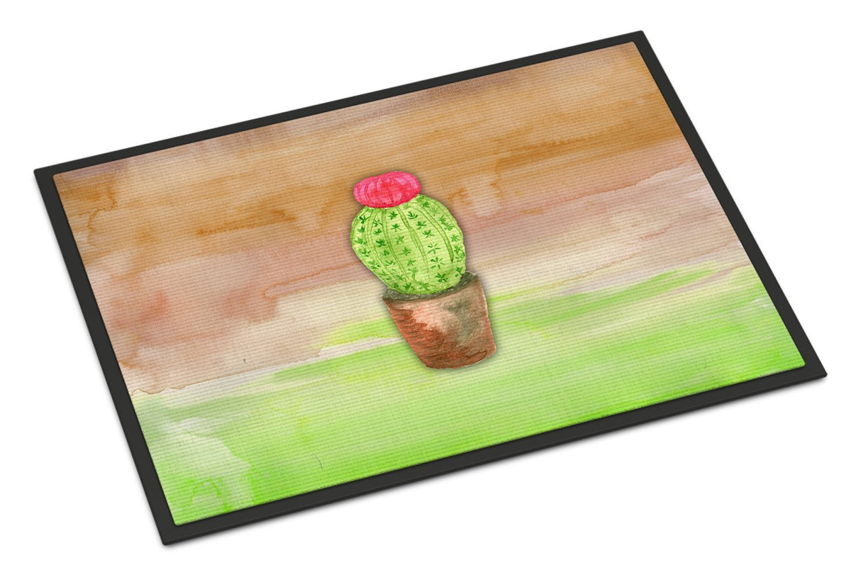 Cactus Green and Brown Watercolor Indoor or Outdoor Mat 24x36 BB7365JMAT by Caroline&#39;s Treasures