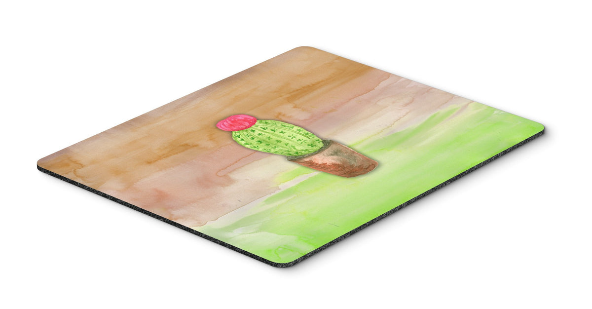 Cactus Green and Brown Watercolor Mouse Pad, Hot Pad or Trivet BB7365MP by Caroline&#39;s Treasures