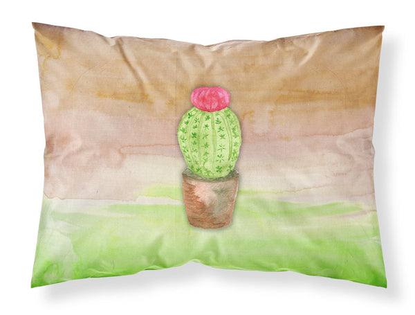 Cactus Green and Brown Watercolor Fabric Standard Pillowcase BB7365PILLOWCASE by Caroline's Treasures
