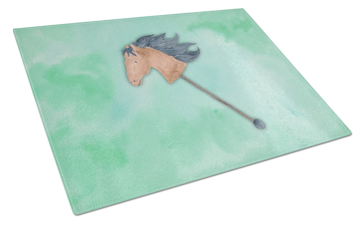 Stick Horse Watercolor Glass Cutting Board Large BB7366LCB by Caroline&#39;s Treasures