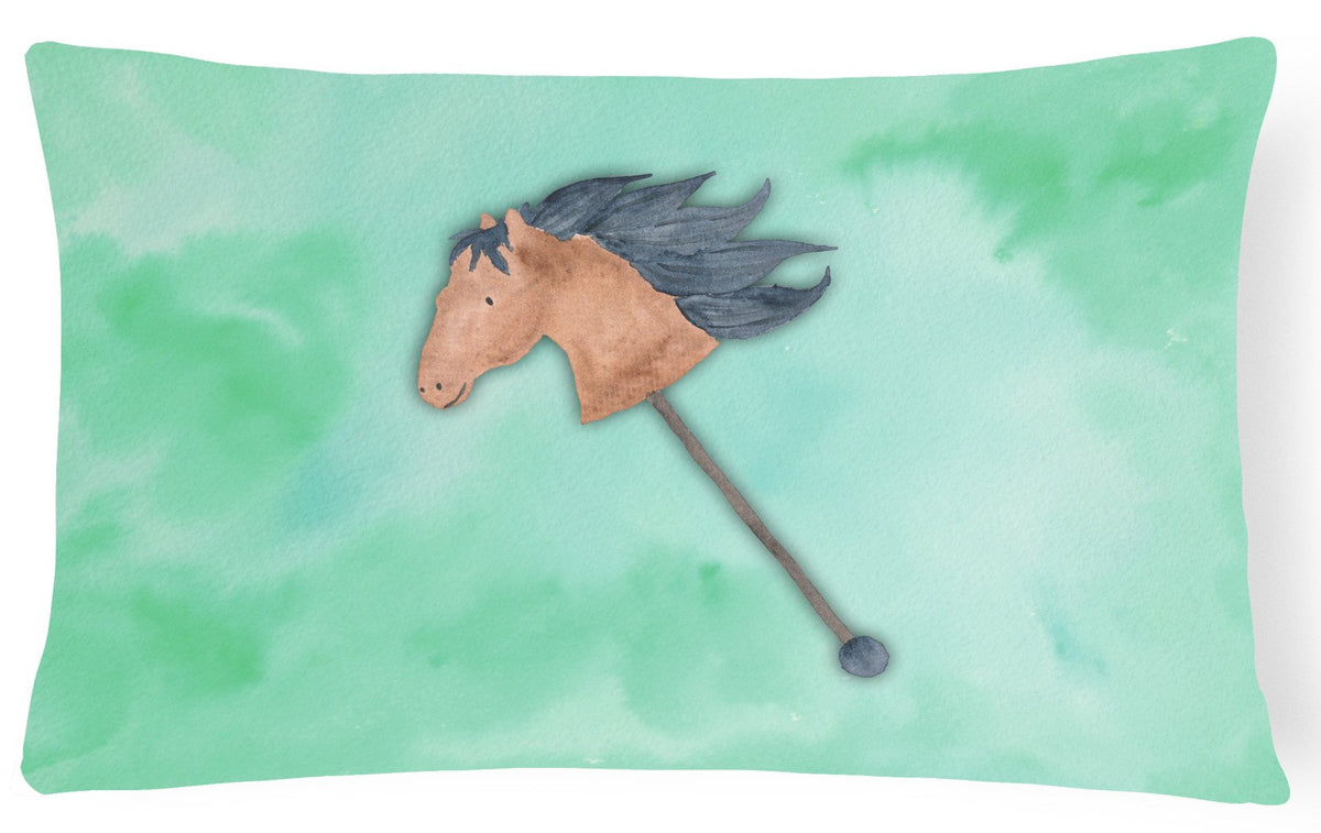 Stick Horse Watercolor Canvas Fabric Decorative Pillow BB7366PW1216 by Caroline&#39;s Treasures