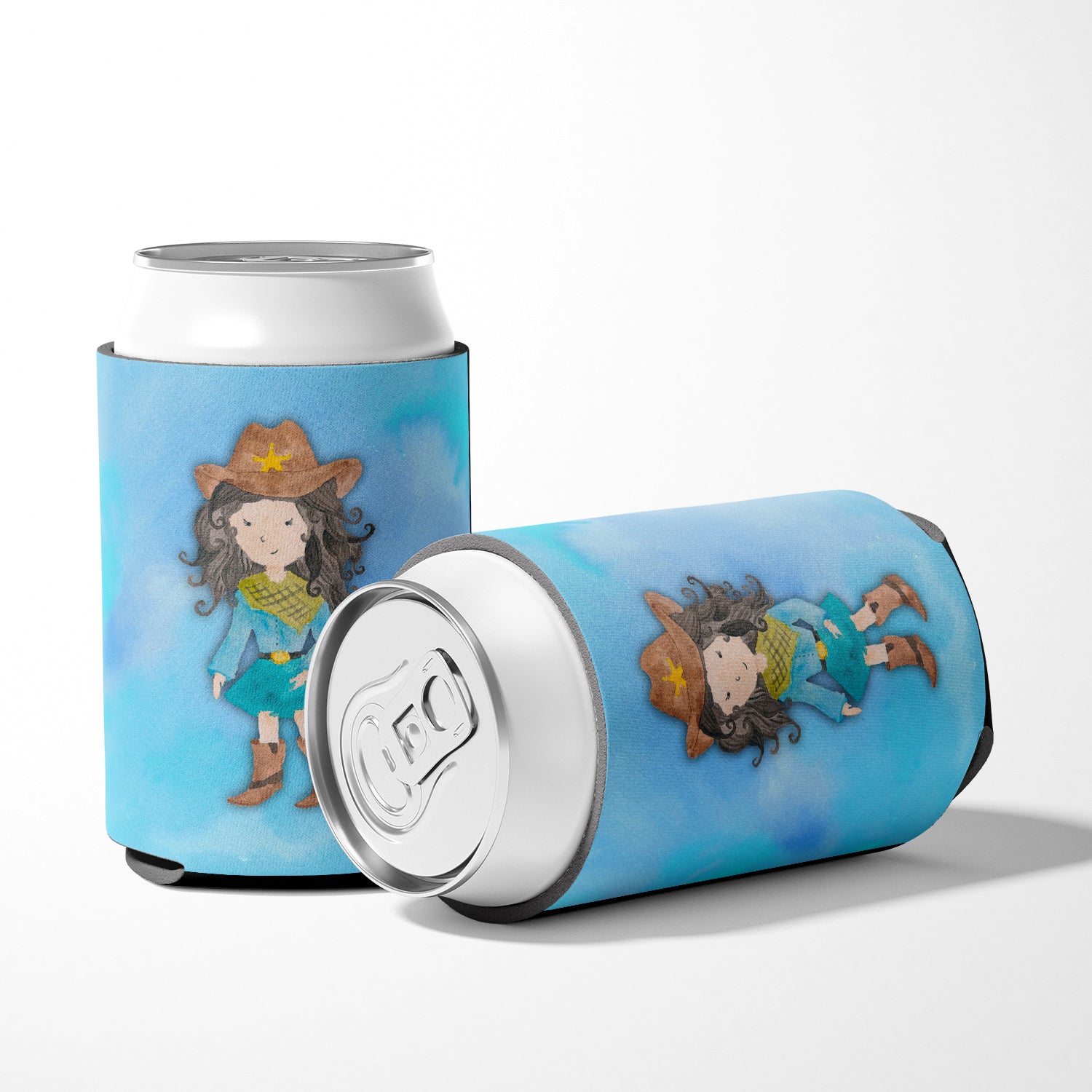 Cowgirl Watercolor Can or Bottle Hugger BB7367CC  the-store.com.