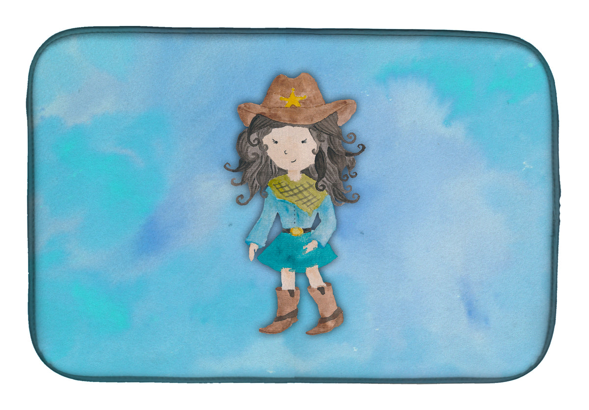 Cowgirl Watercolor Dish Drying Mat BB7367DDM