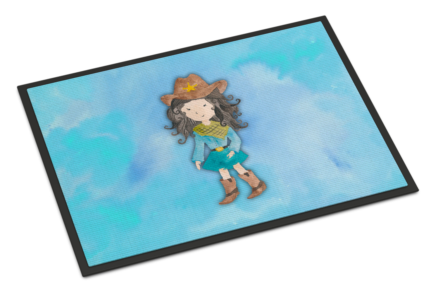 Cowgirl Watercolor Indoor or Outdoor Mat 18x27 BB7367MAT - the-store.com
