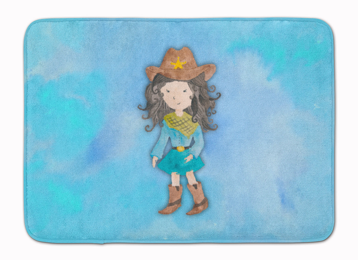 Cowgirl Watercolor Machine Washable Memory Foam Mat BB7367RUG - the-store.com