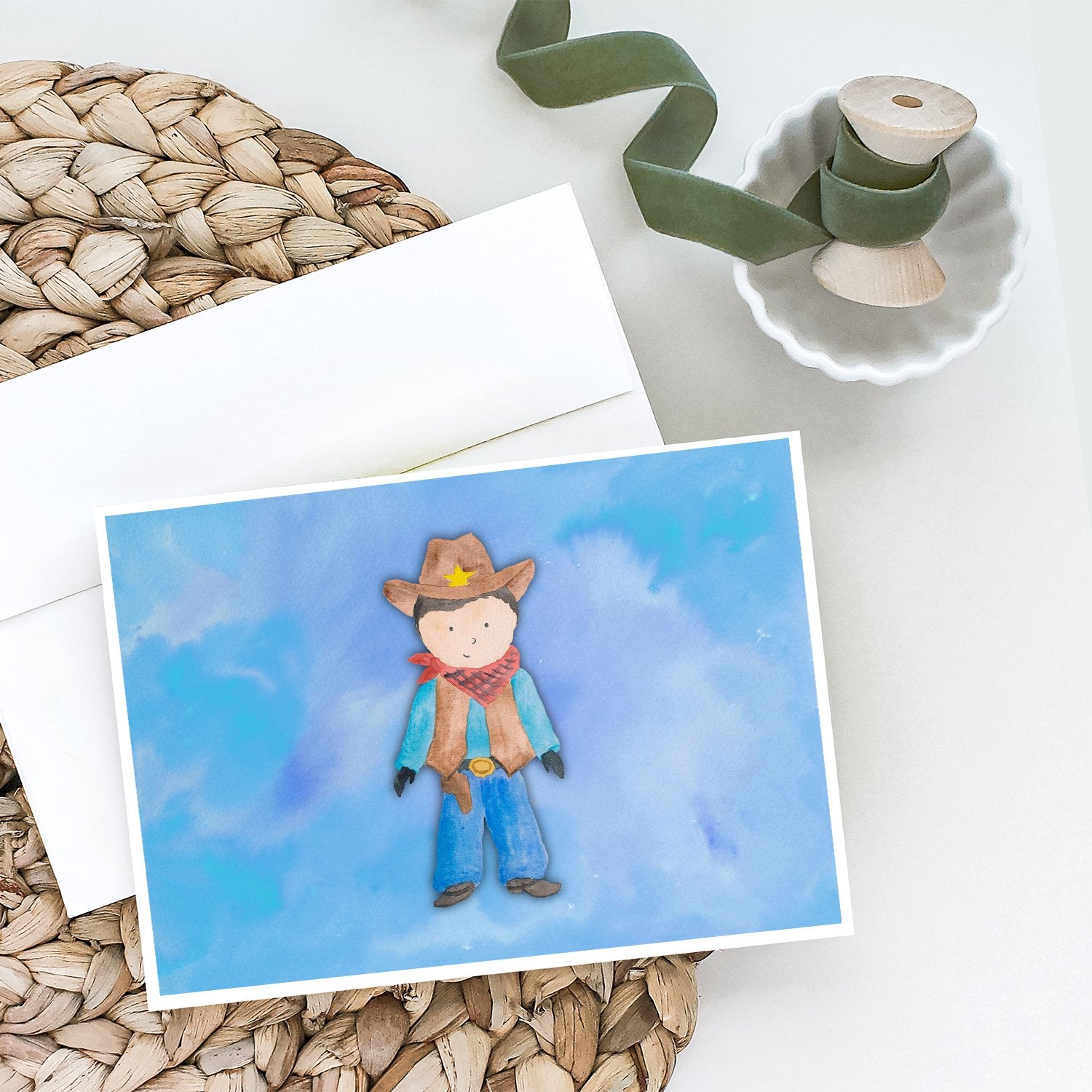 Buy this Cowboy Watercolor Greeting Cards and Envelopes Pack of 8