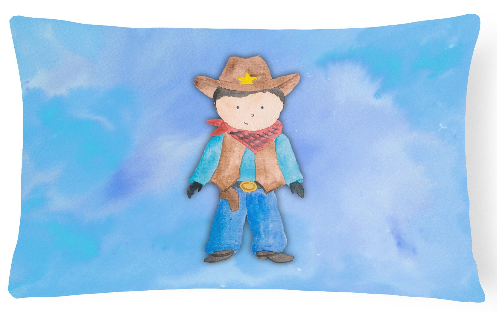 Cowboy Watercolor Canvas Fabric Decorative Pillow BB7368PW1216 by Caroline's Treasures