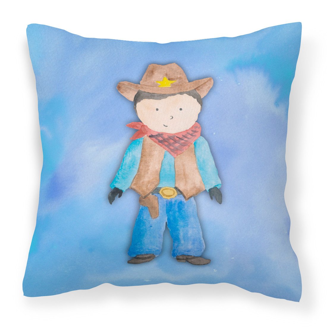 Cowboy Watercolor Fabric Decorative Pillow BB7368PW1818 by Caroline&#39;s Treasures