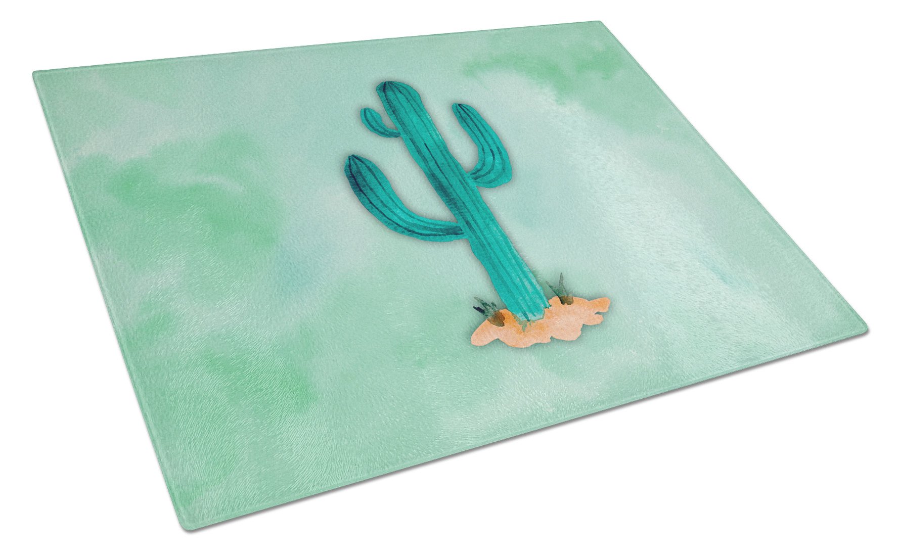 Western Cactus Watercolor Glass Cutting Board Large BB7369LCB by Caroline's Treasures