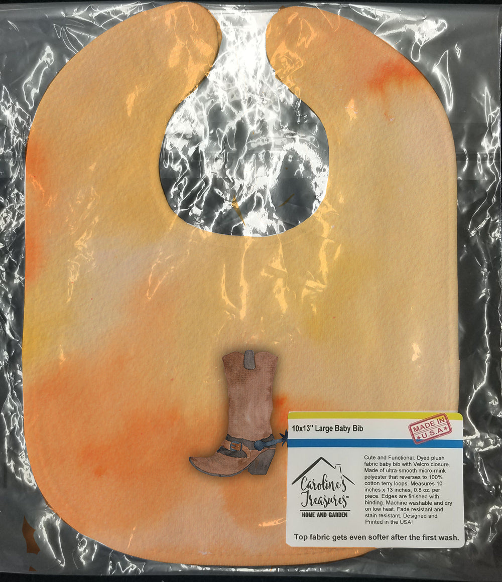 Caroline's Treasures Cowboy Boot Watercolor Baby Bib BB7371BIB
