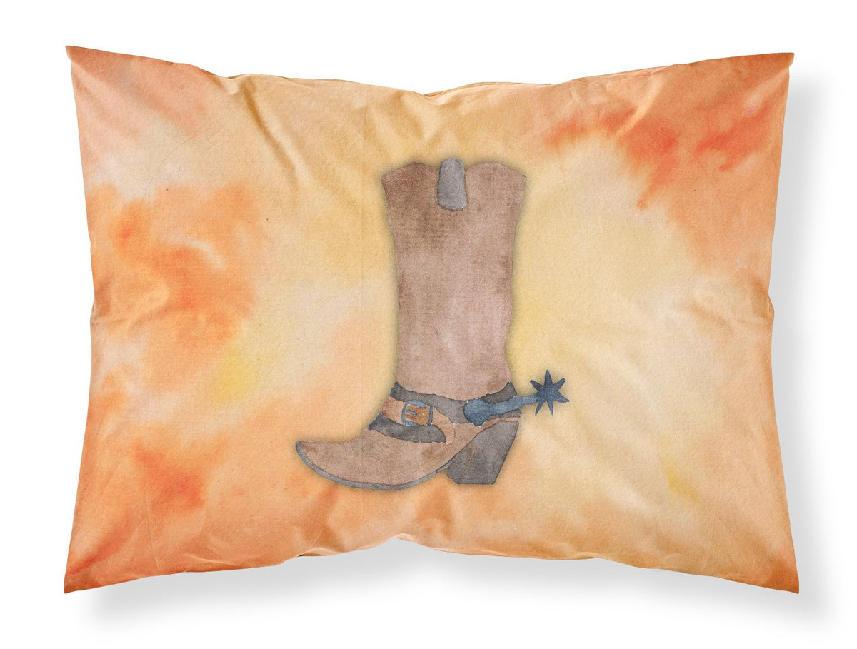 Cowboy Boot Watercolor Fabric Standard Pillowcase BB7371PILLOWCASE by Caroline&#39;s Treasures