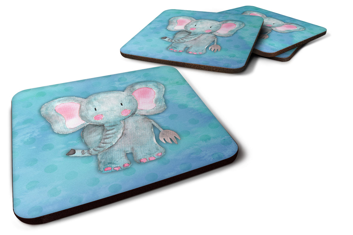 Caroline's Treasures Blue Elepant Watercolor Foam Coaster BB7372FC