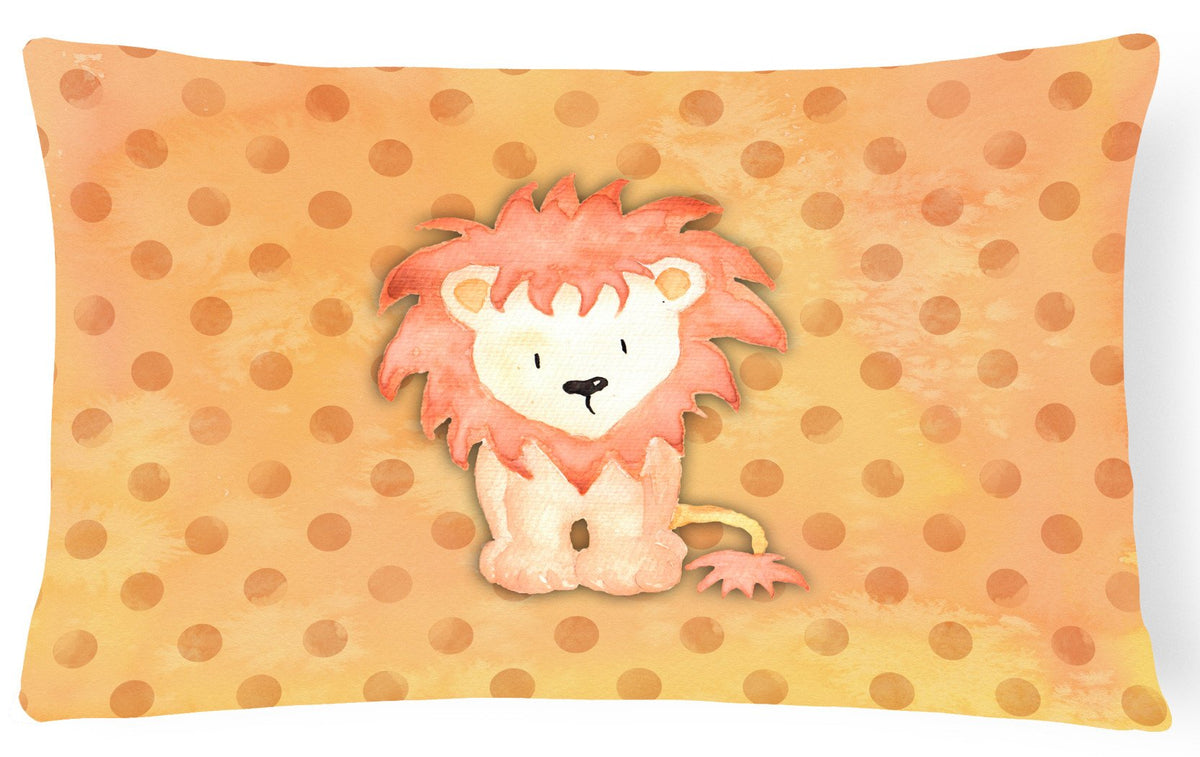 Polkadot Lion Watercolor Canvas Fabric Decorative Pillow BB7374PW1216 by Caroline&#39;s Treasures